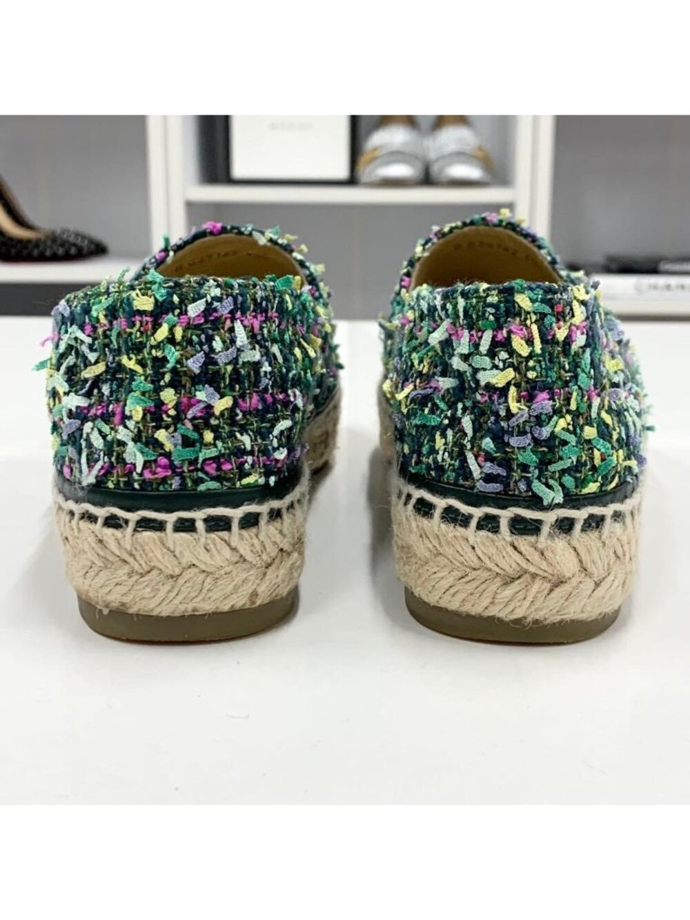 Chanel Fabric Coco Mark Espadrille Flat Shoes - Picture 6 of 10